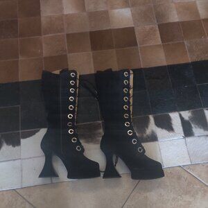 John Fluevog suede Munster style boots size 12 W 10 M New